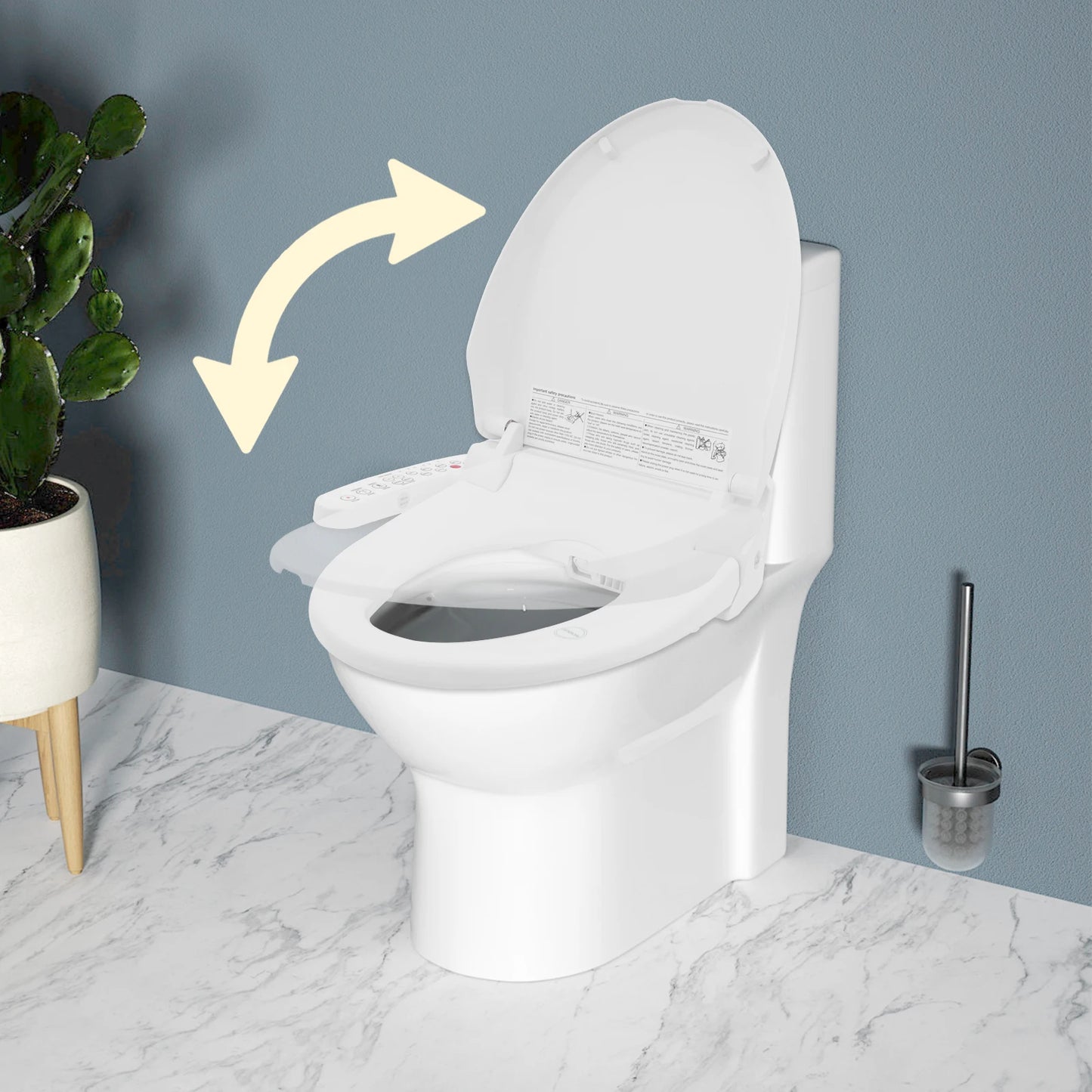 Smart ABS Toilet Seat Cover With Heater And Night Light