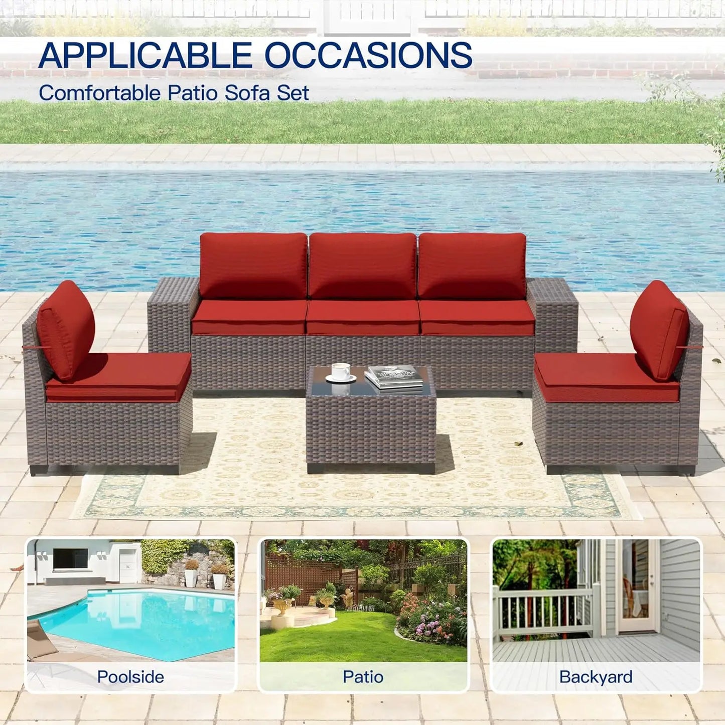XIAOLANG Outdoor Patio Furniture Set With Glass Table