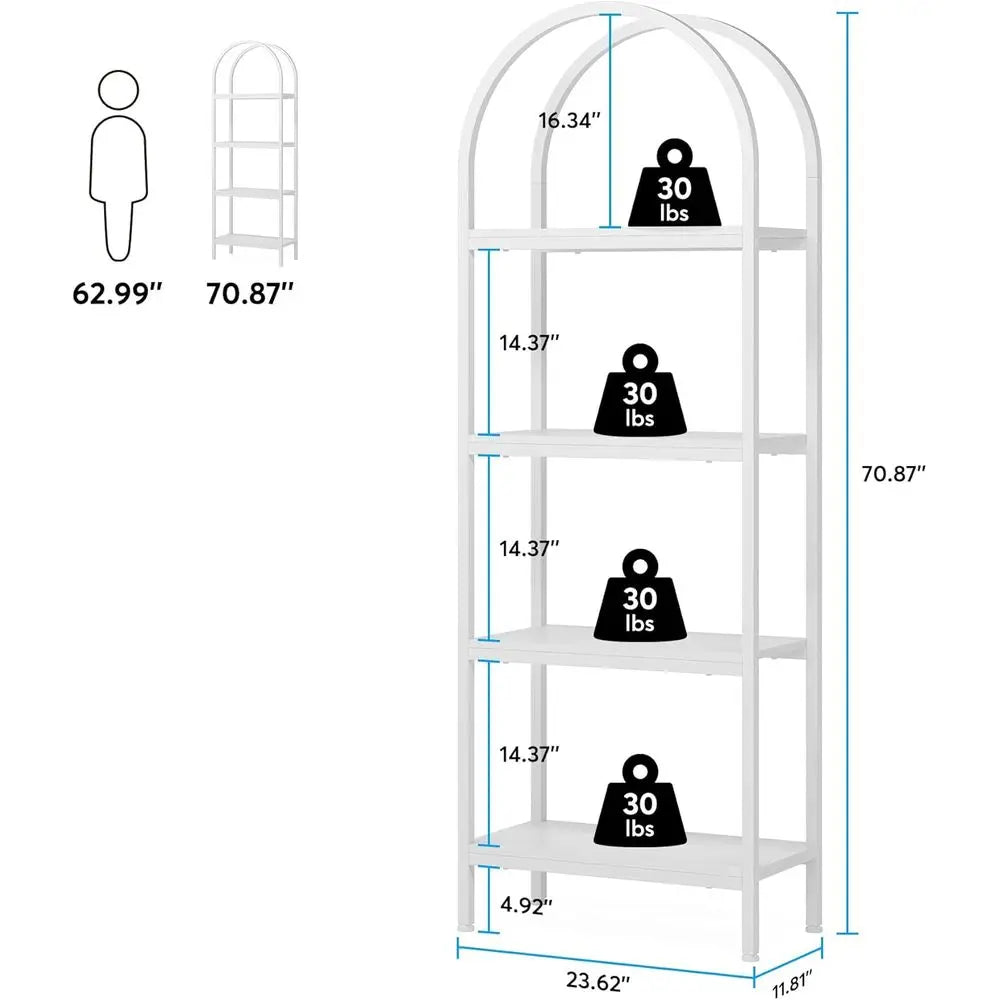 DAFIFY Open Bookshelf With Metal Frame Storage Rack