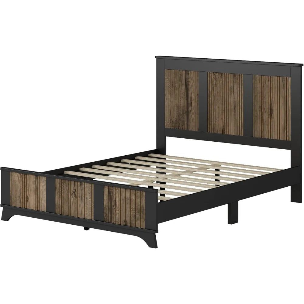 MKDK 4 Piece Queen Bedroom Set Platform Bed With Dresser And Nightstands Engineered Wood And Metal Construction