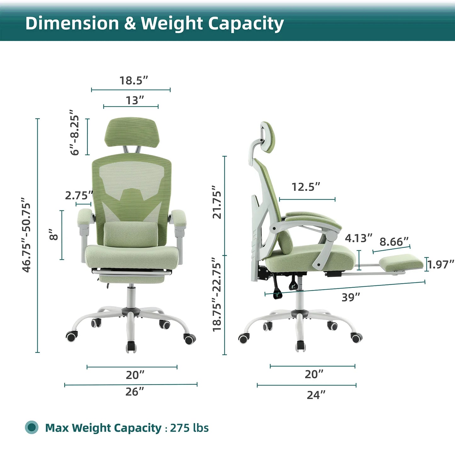 JHK Ergonomic Reclining High Back Mesh Office Chair