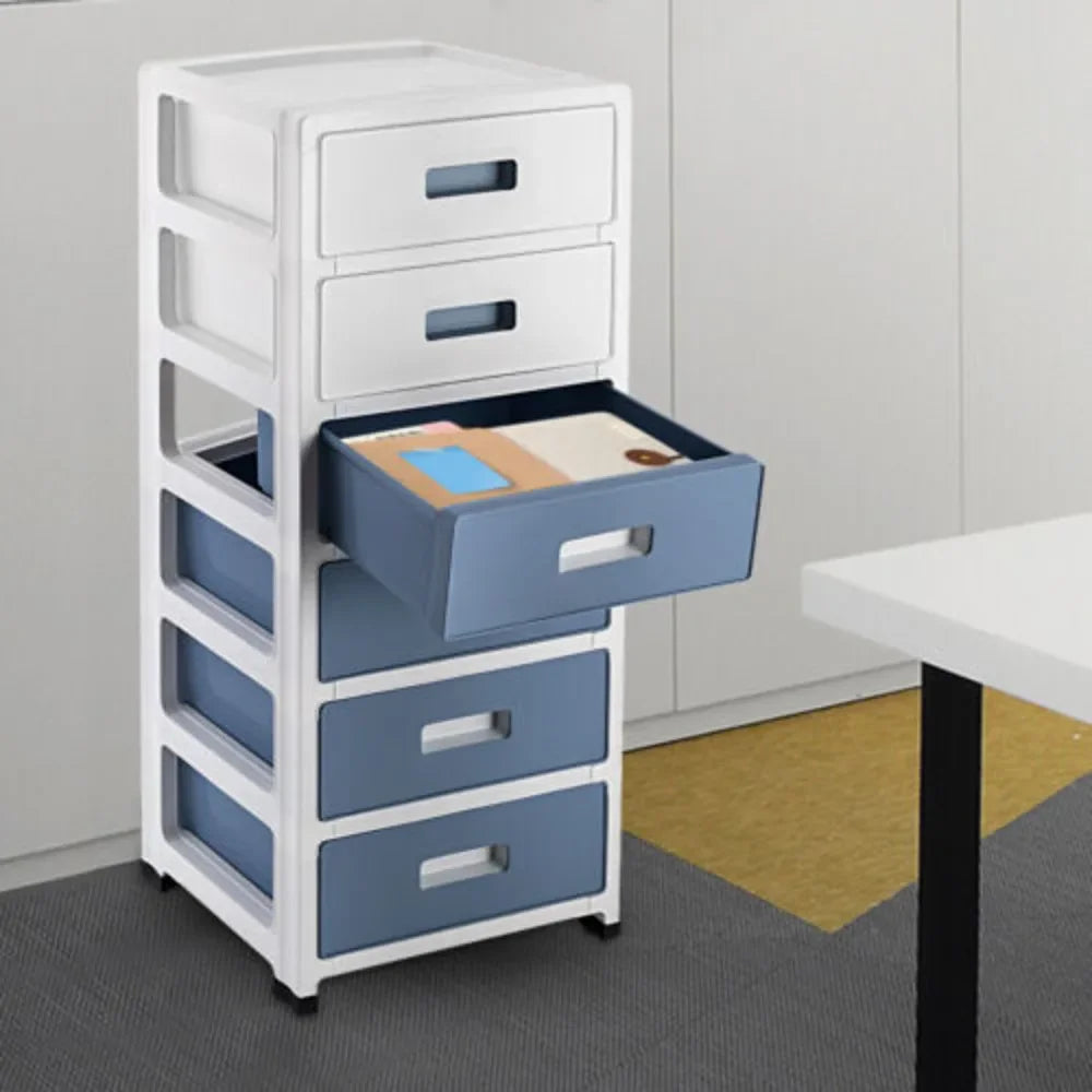 6 Drawer Storage Organizer Cabinet On Wheels Plastic Dresser For Home