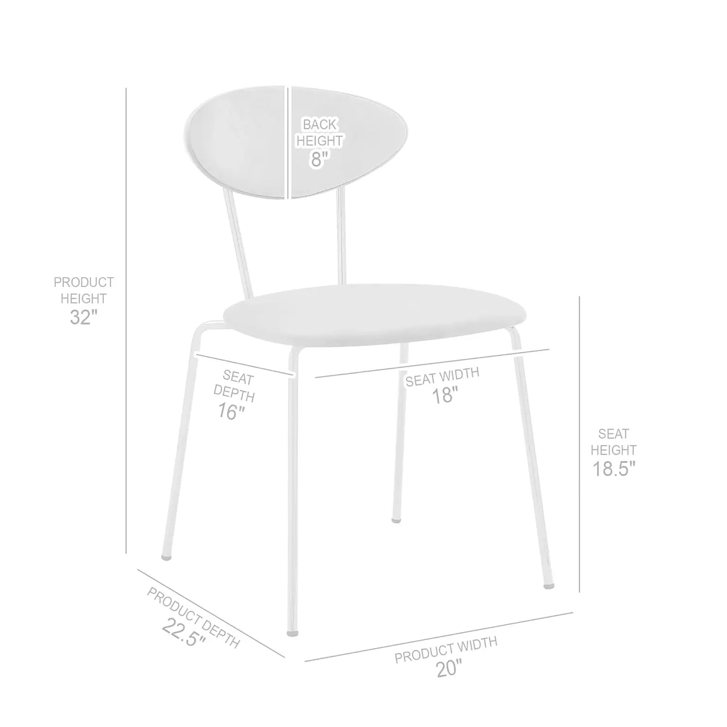 Modern Fabric Dining Chairs Set of 2 with Metal Frames