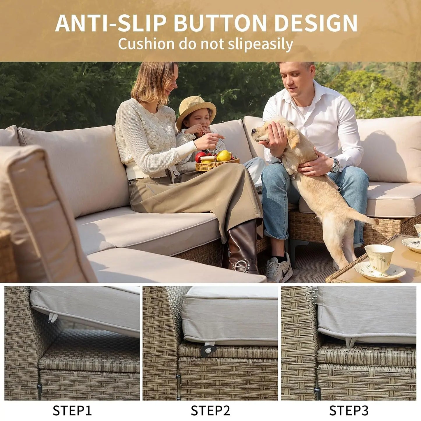 XIAOLANG Outdoor Patio Furniture Set With Coffee Table