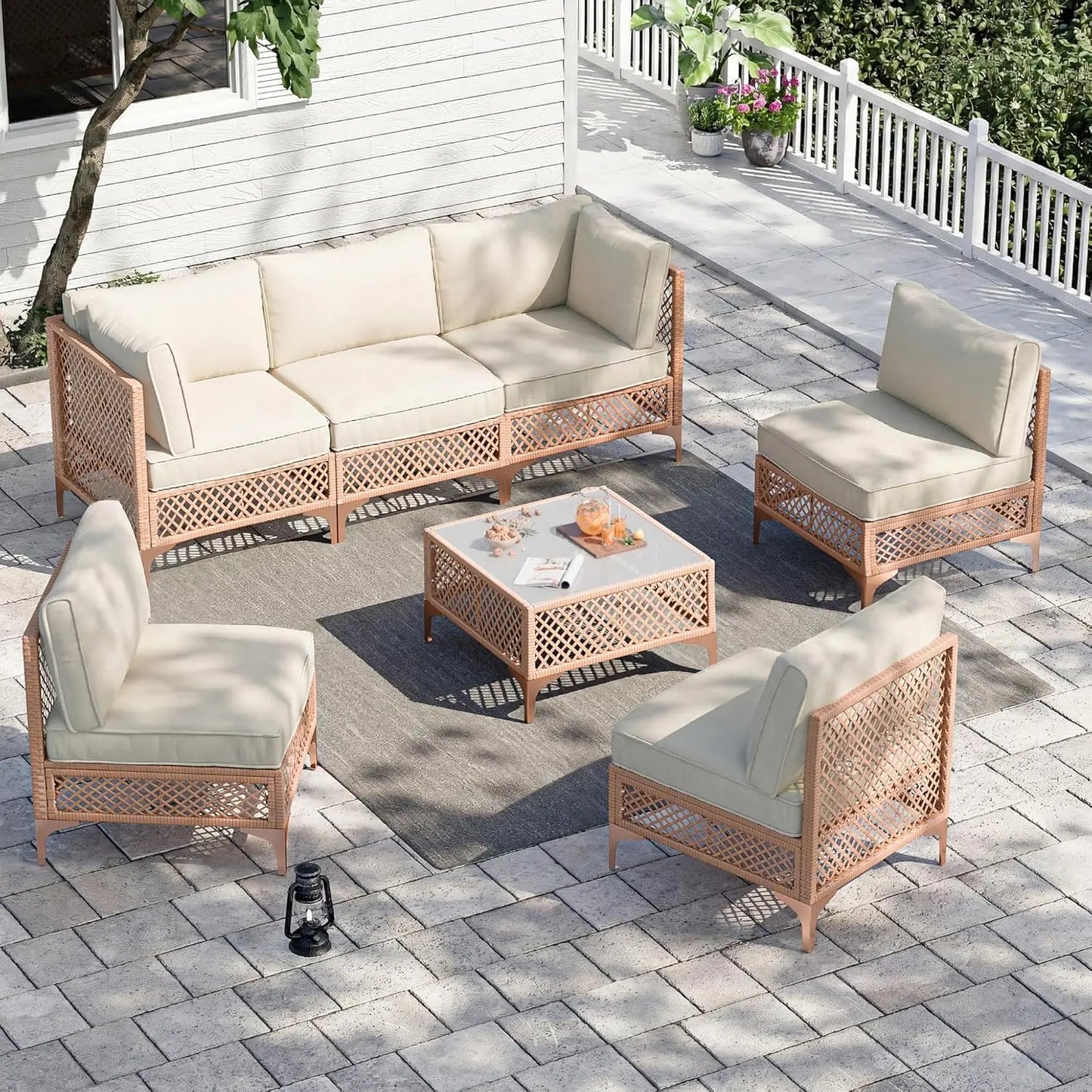 Xiaolang Wicker Patio Outdoor Conversation Set Cushions