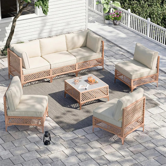 Xiaolang Wicker Patio Outdoor Conversation Set Cushions