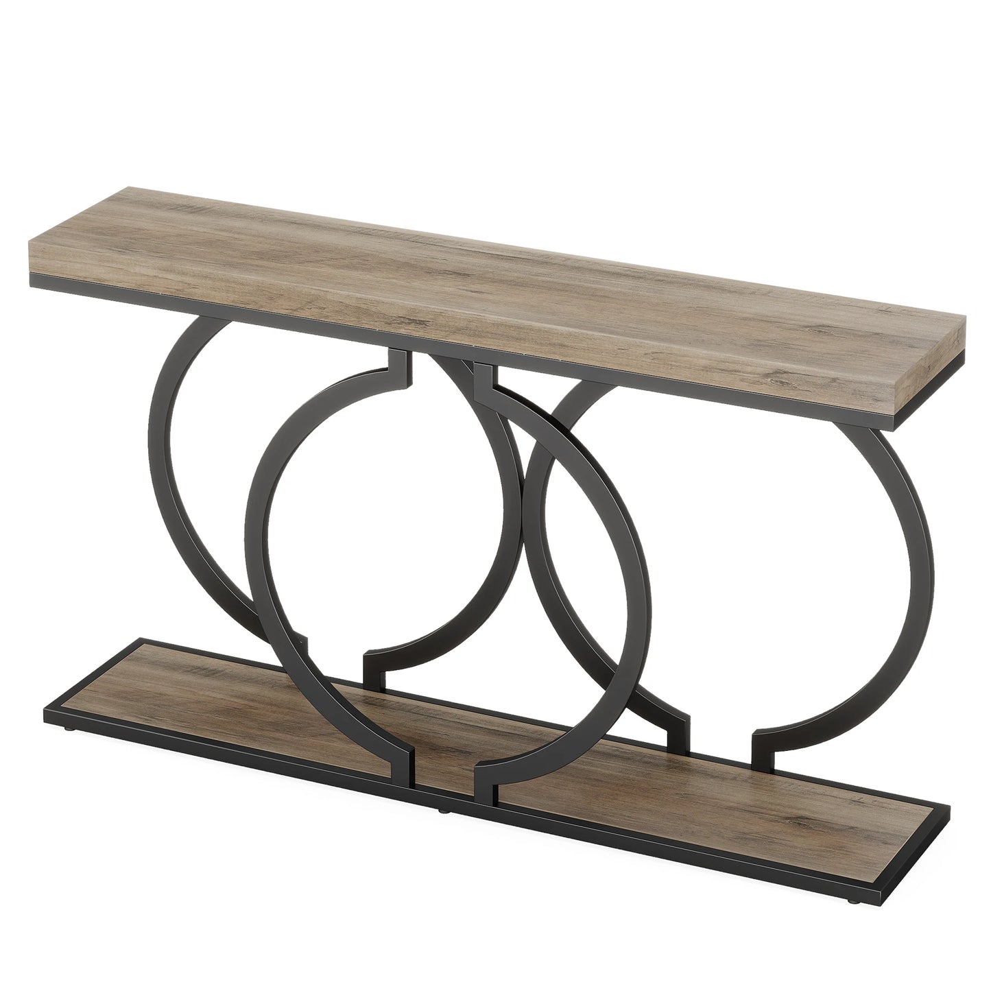 Tribesigns Modern Ultradurable MarbleSurface Console Table With Iron Frame EntrywayDecor