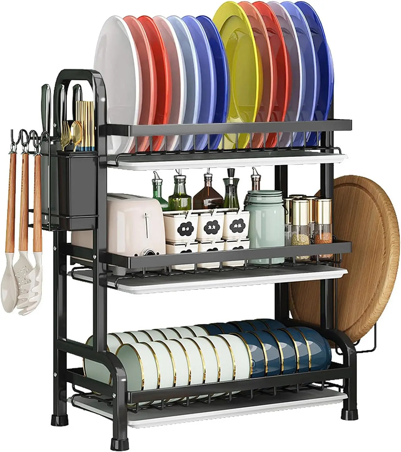 Three Tier Space Saving Kitchen Dish Rack For All Tableware