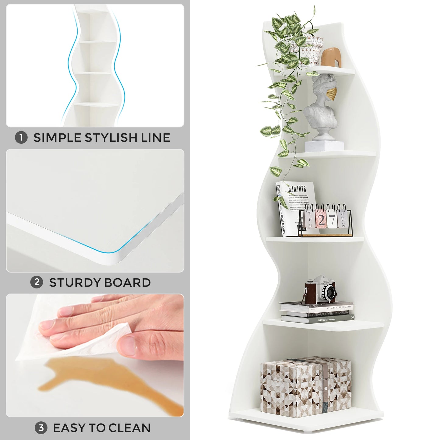 Tribesigns 5-Tier Corner Shelf Wall Bookshelf