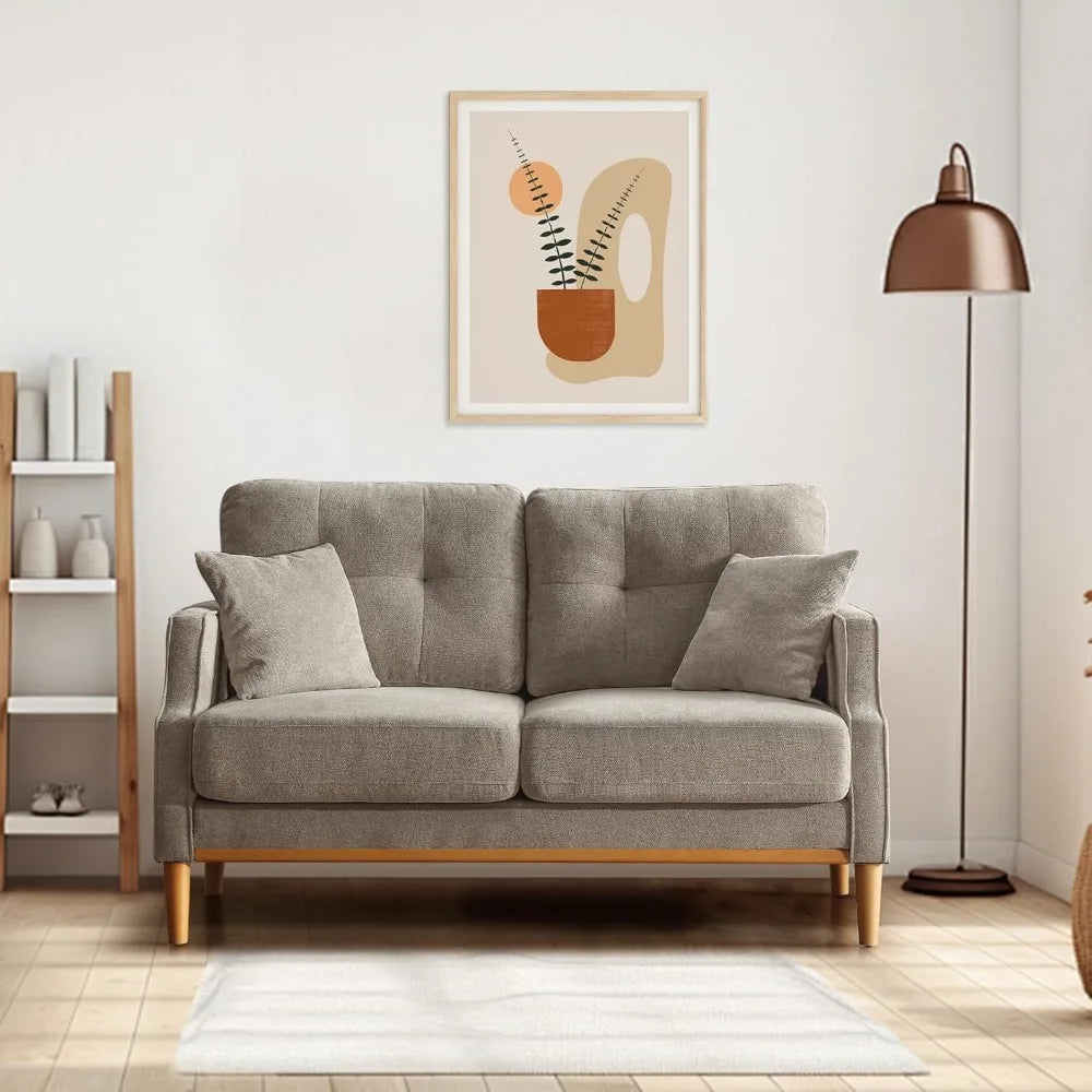 Ticify Velvet Upholstered Loveseat Sofa With USB Port