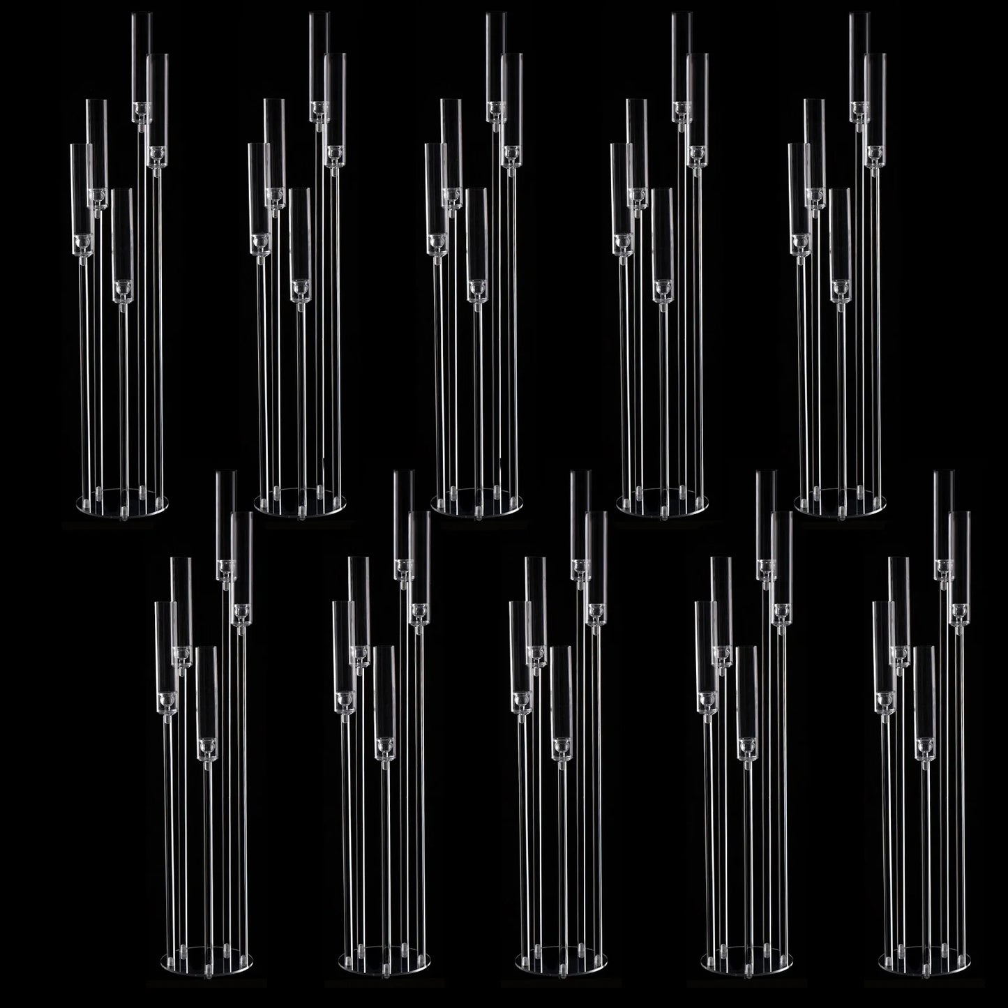 VINCIGANT Five Arm Acrylic Candelabra Floor Centerpiece for Wedding