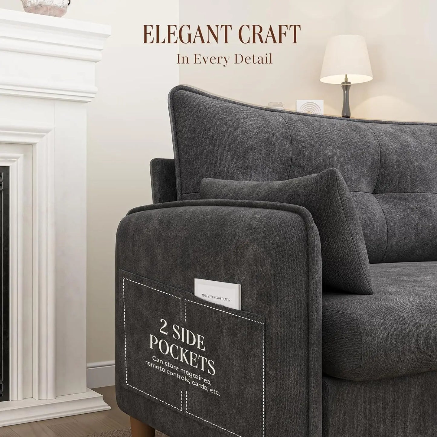 Modern Fabric Tufted Loveseat Sofa for Small Spaces