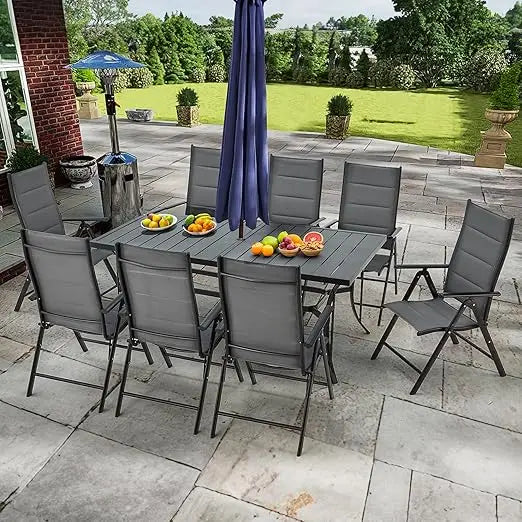 All-Weather Rattan Patio Dining Set With Removable Cushions Umbrella Hole