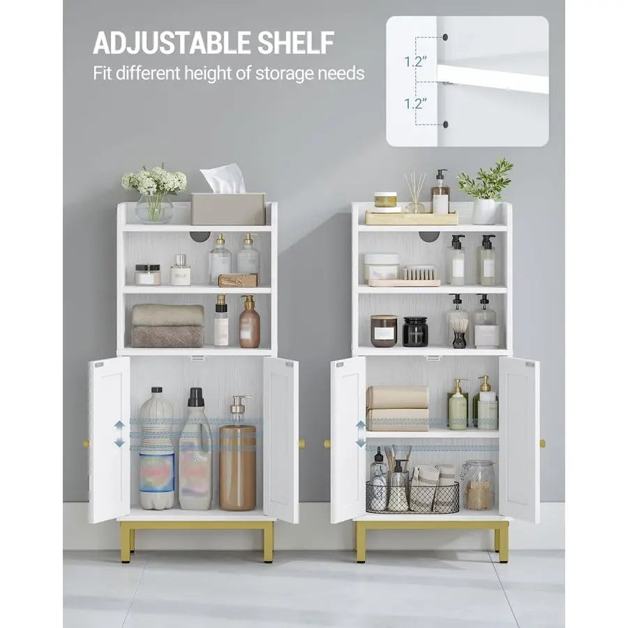 XMSJ Bathroom Storage Cabinet Two Door Corner Organizer