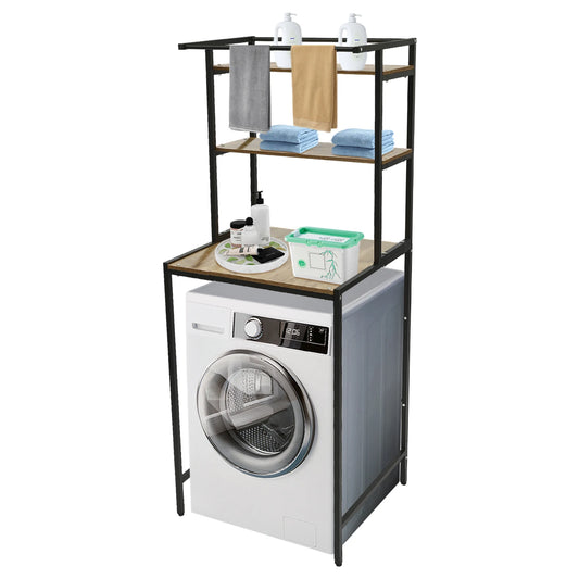 Three Tier Washing Machine And Dryer Storage Shelf For Laundry Room