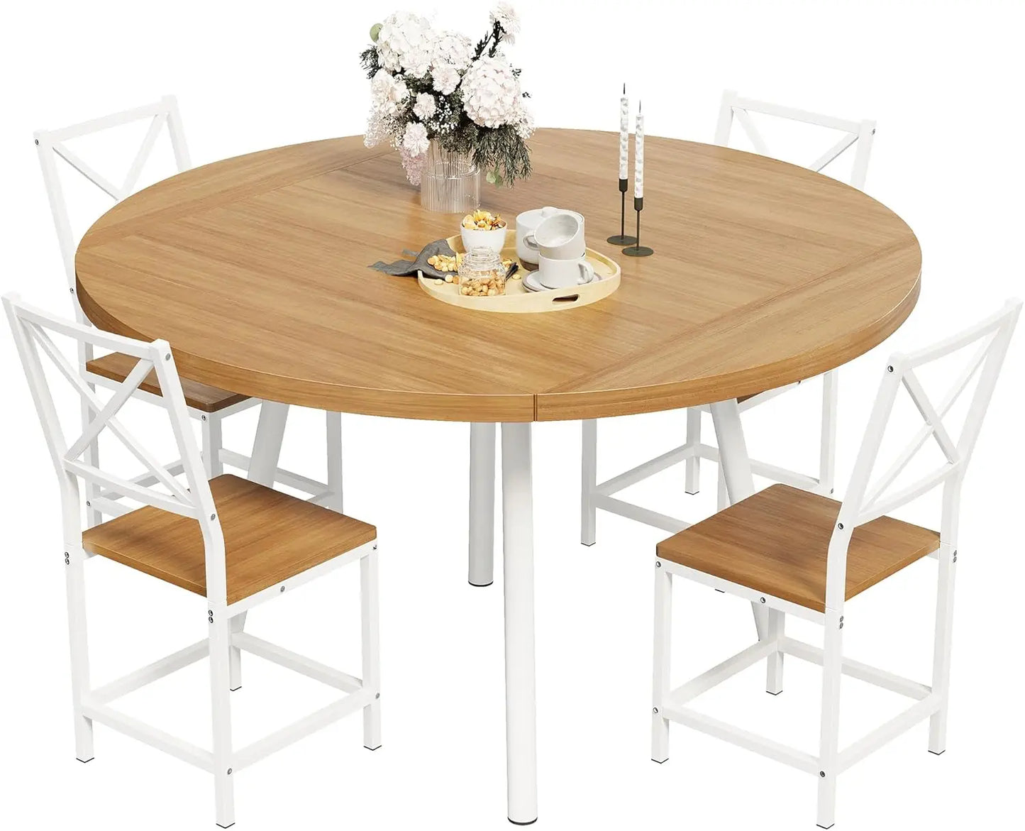 IRONCK Dining Table Set For 4 With 4 Stools Dining Room
