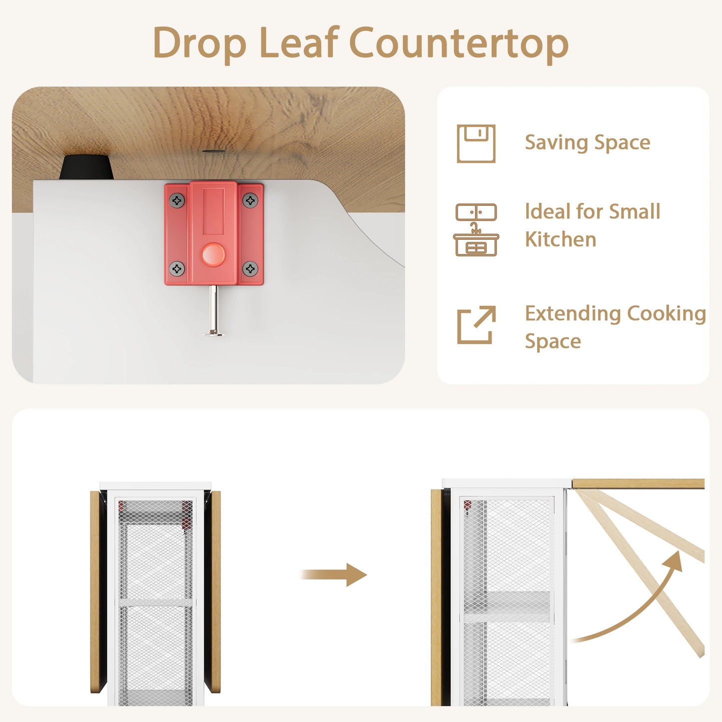 Studyset Folding Dining Table With Drop Leaf And Storage Extendable