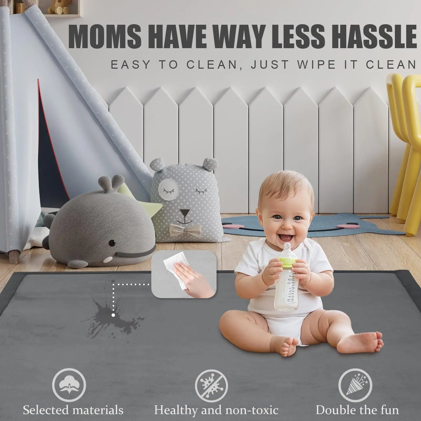 PaPaMat Baby Play Mat Tatami Style NonSlip Living Room Rug