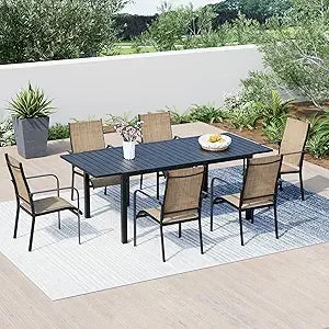 All-Weather Rattan Patio Dining Set With Removable Cushions Umbrella Hole
