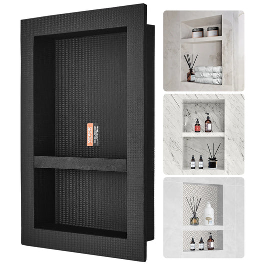 Shower Niche Organizer Shelf Dual Tier Recessed For Tile