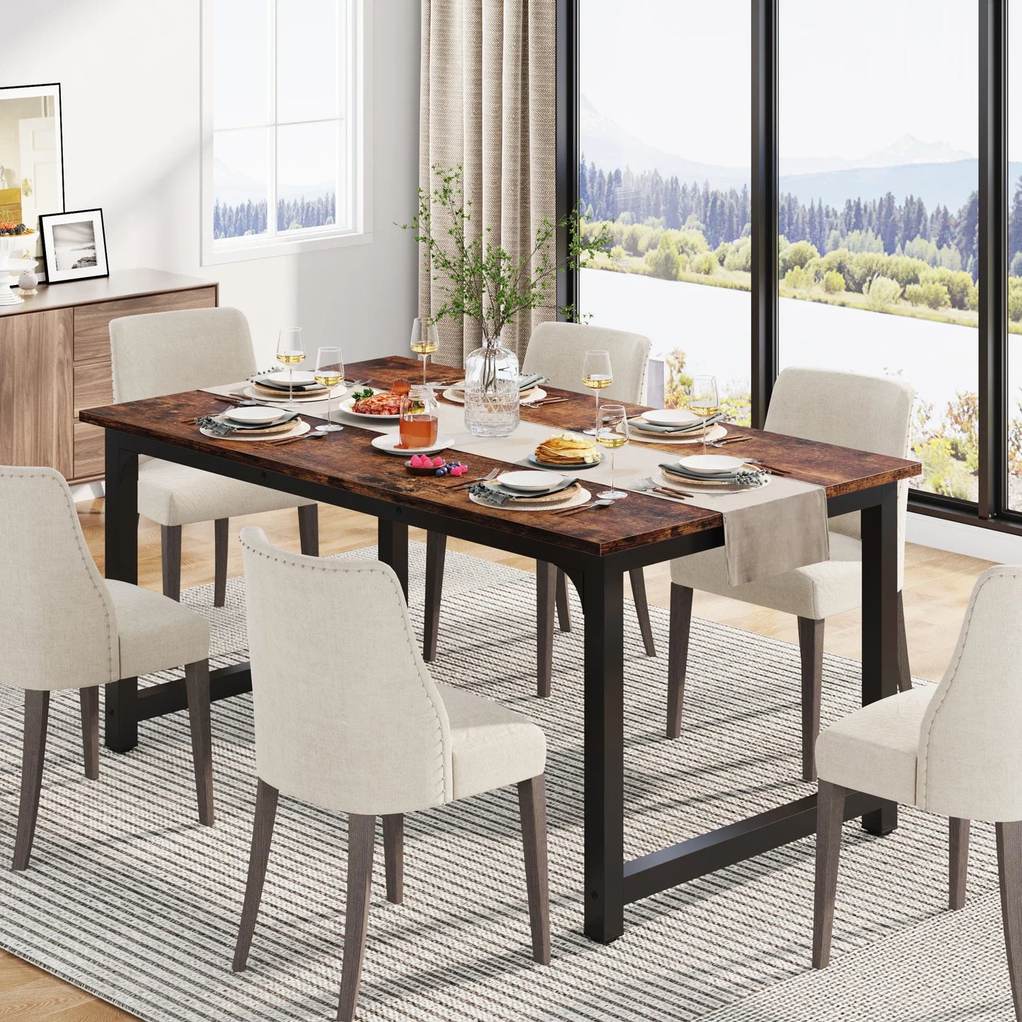 Tribesigns Industrial Dining Table Kitchen and Dining Room