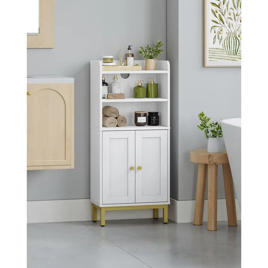 XMSJ Bathroom Storage Cabinet Two Door Corner Organizer