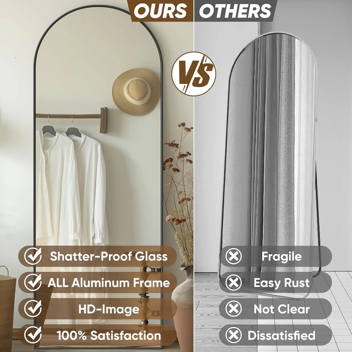 Antok Premium Floor Standing Body Mirror For Bedroom