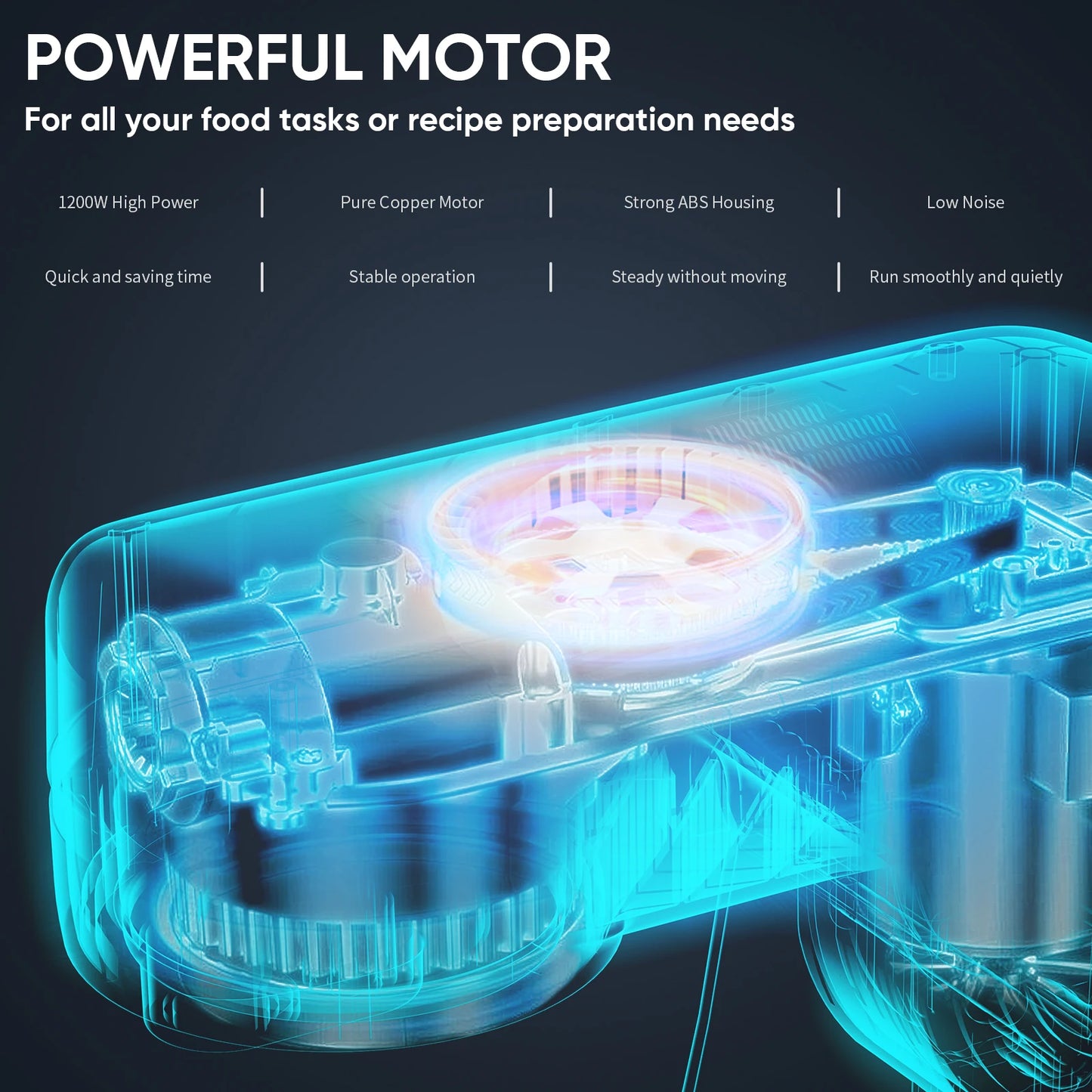 Biolomix 1200W Stand Mixer 11 Speed DC Motor Digital OLED
