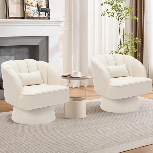 Acekool 360 Swivel Velvet Barrel Accent Chair