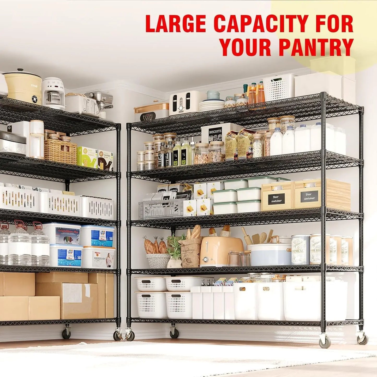 TWISTER.CK Industrial Metal Storage Shelving Unit With Wheels