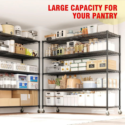 TWISTER.CK Industrial Metal Storage Shelving Unit With Wheels