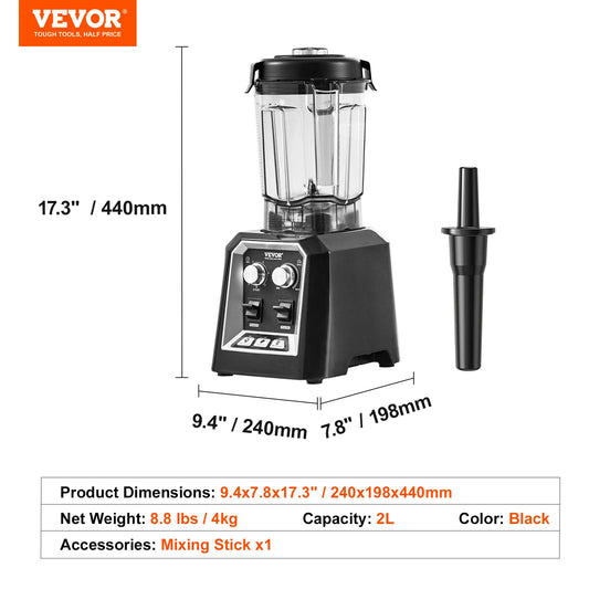 VEVOR Professional Countertop Smoothie Blender for Home Kitchen