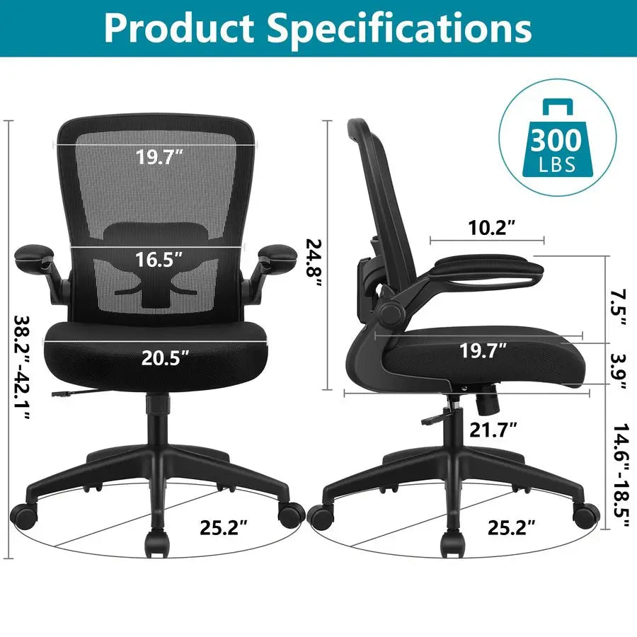 MBVM Ergonomic Office Chair Breathable Mesh High Back Lumbar Support