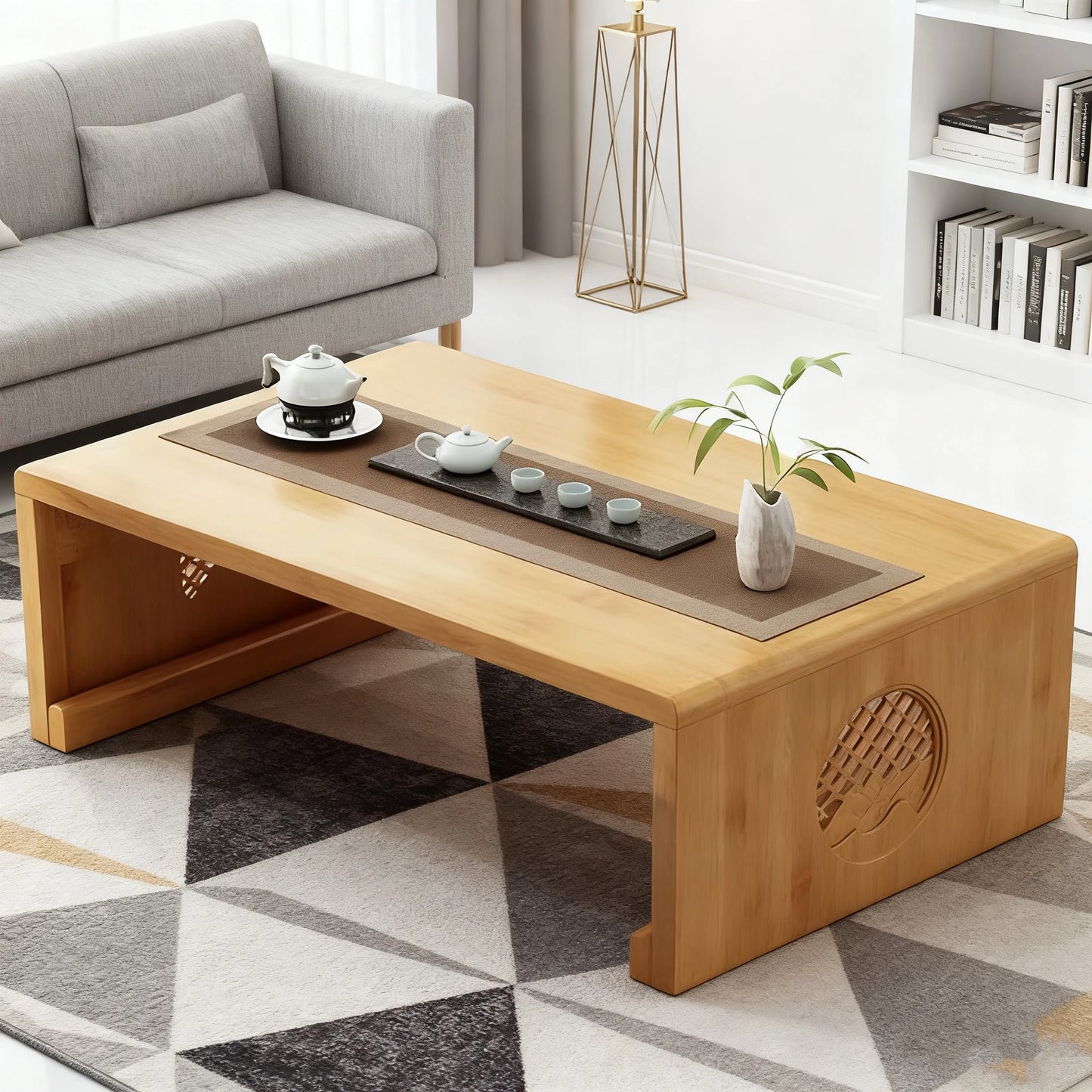 Foldable Japanese Style Floor Seating Low Table With ExtraordinarilyDurable WoodenTatamiTable