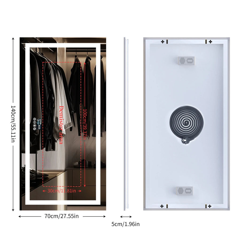Borwart Smart LED Vanity Mirror With Bluetooth Display Anti Fog