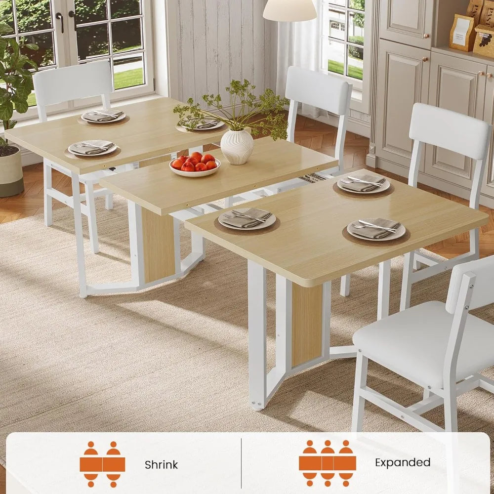 OIMG Extendable Dining Table Set For 4 6 With Chairs