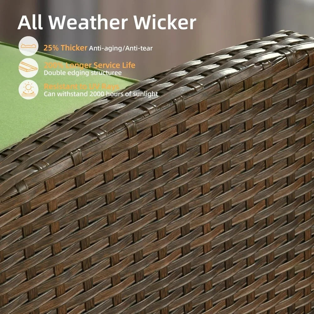5-Piece Wicker Patio Set High Back Outdoor Seating
