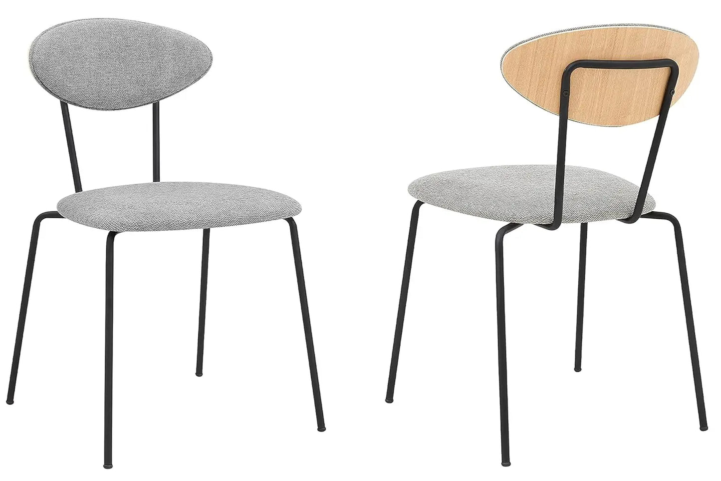 Modern Fabric Dining Chairs Set of 2 with Metal Frames