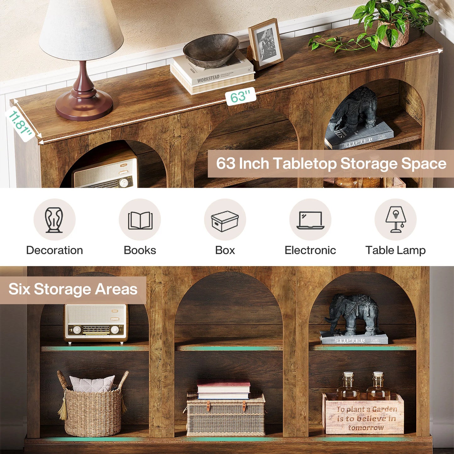 Tribesigns Farmhouse Console Table Entryway With Storage