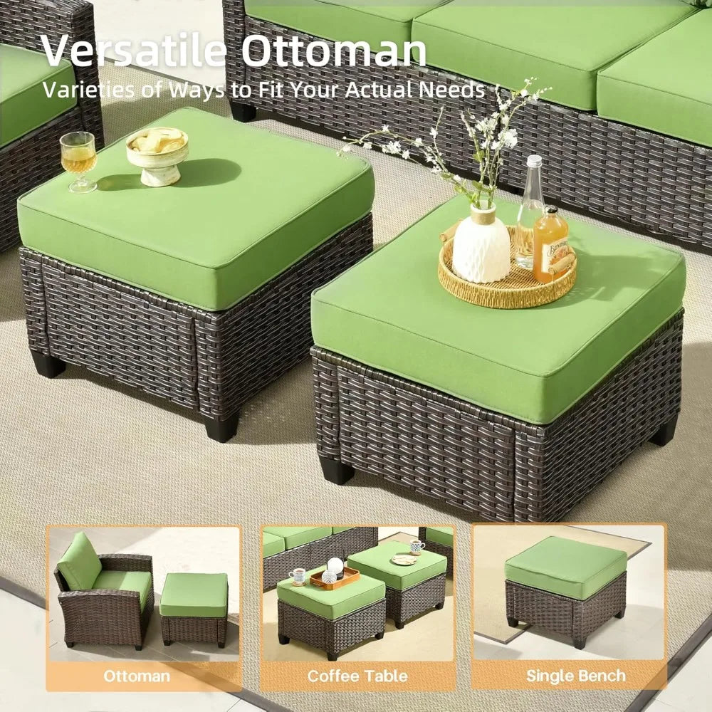 5-Piece Wicker Patio Set High Back Outdoor Seating