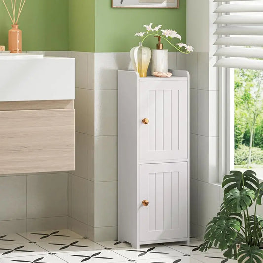 XMSJ Bathroom Storage Cabinet With Two Doors And Adjustable Shelf