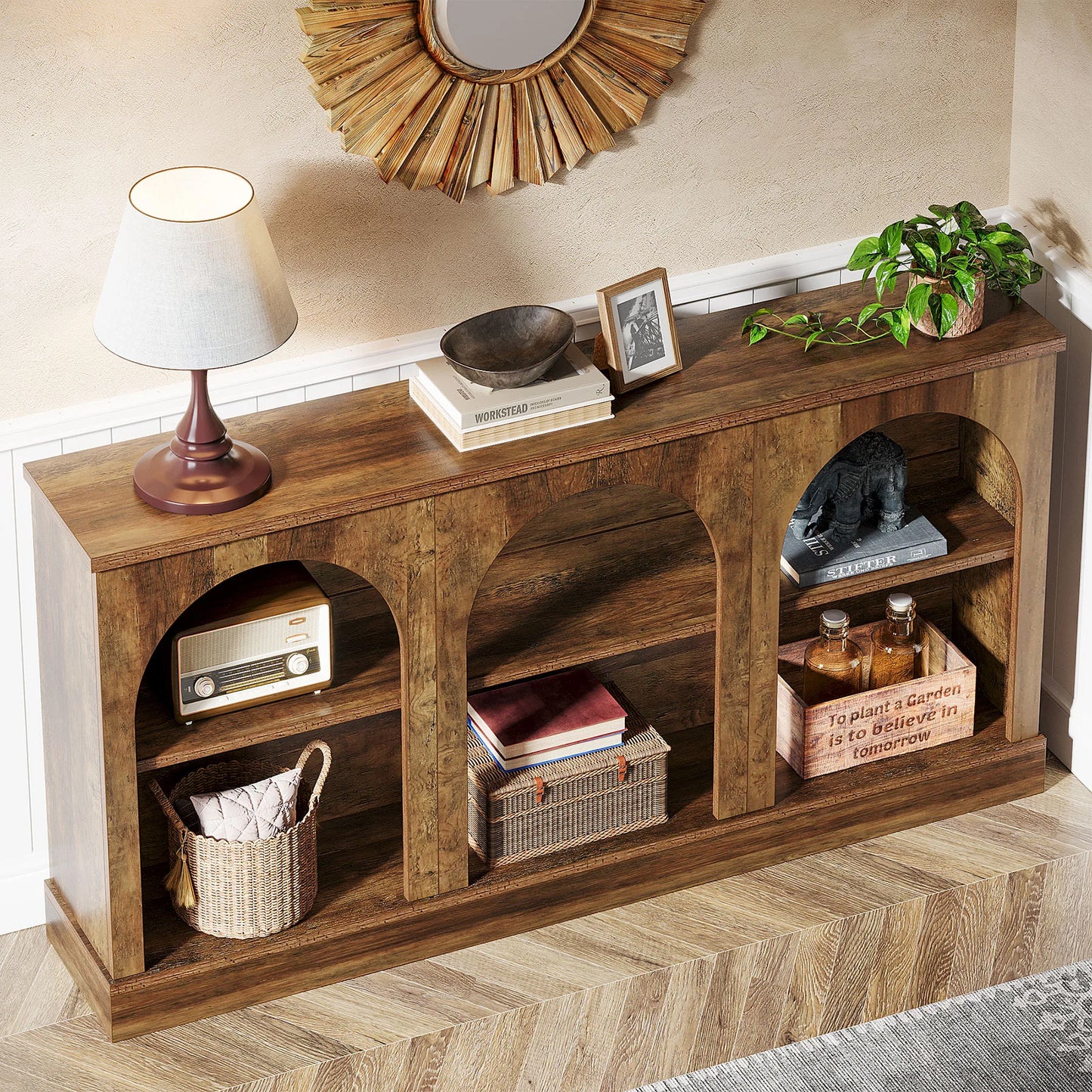 Tribesigns Farmhouse Console Table Entryway With Storage