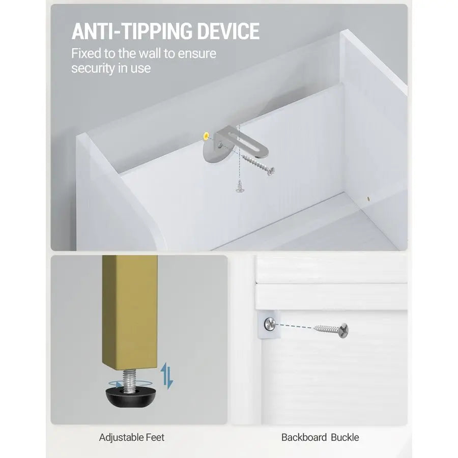 XMSJ Bathroom Storage Cabinet Two Door Corner Organizer